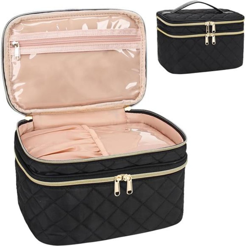 Travel Makeup Bag Cosmetic Bag for Women, Makeup Brush Holder Organizer Storage